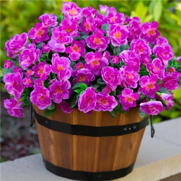 Artificial Camellia Flowers UV Resistant Outdoor Porch Patio Decor 3 Bundles - Picture 1 of 8